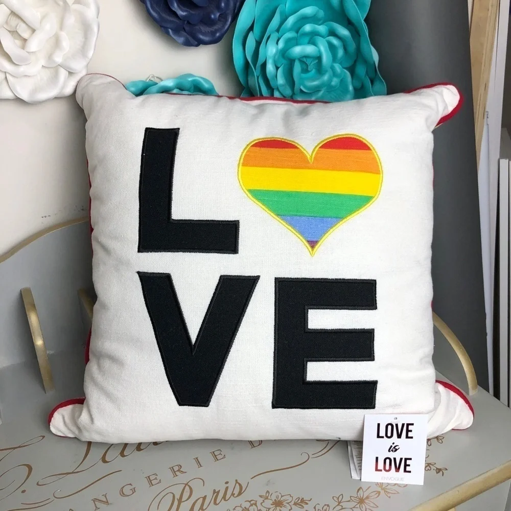 LOVE is love pride pillow